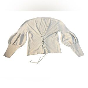 Pearl Star, puff sleeve cream colour sweater, medium